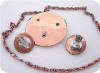 REBAJES Copper Sun & Birds Pendant Necklace & Earrings Set