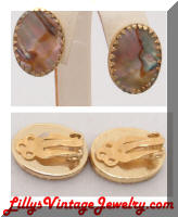 Whiting & Davis Abalone Shell Earrings