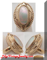 Vintage WHITING and DAVIS Abalone Cocktail Ring