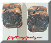 Whiting & Davis Repousse Copper Earrings